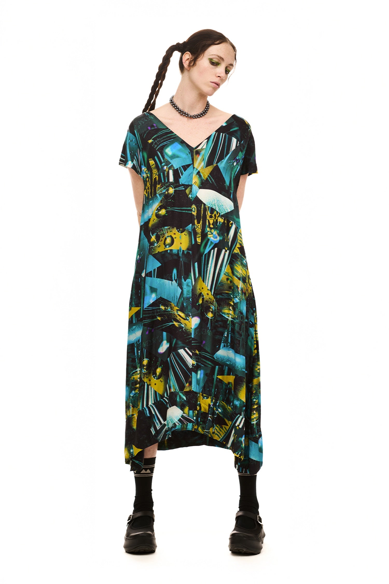 GEMINI DRESS IN SCIFI PRINT, SS26