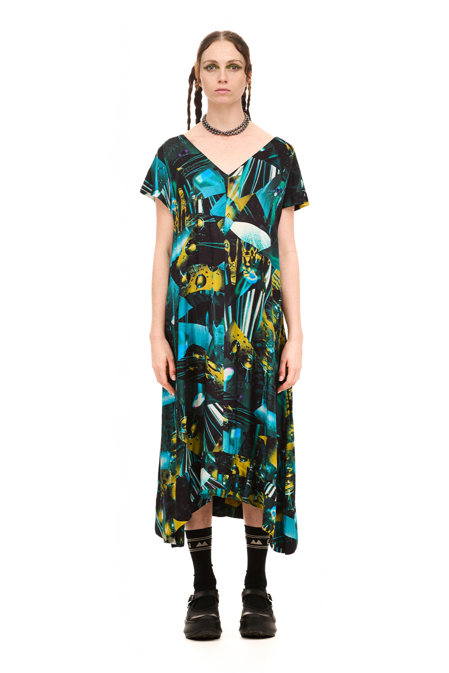 GEMINI DRESS IN SCIFI PRINT, SS26