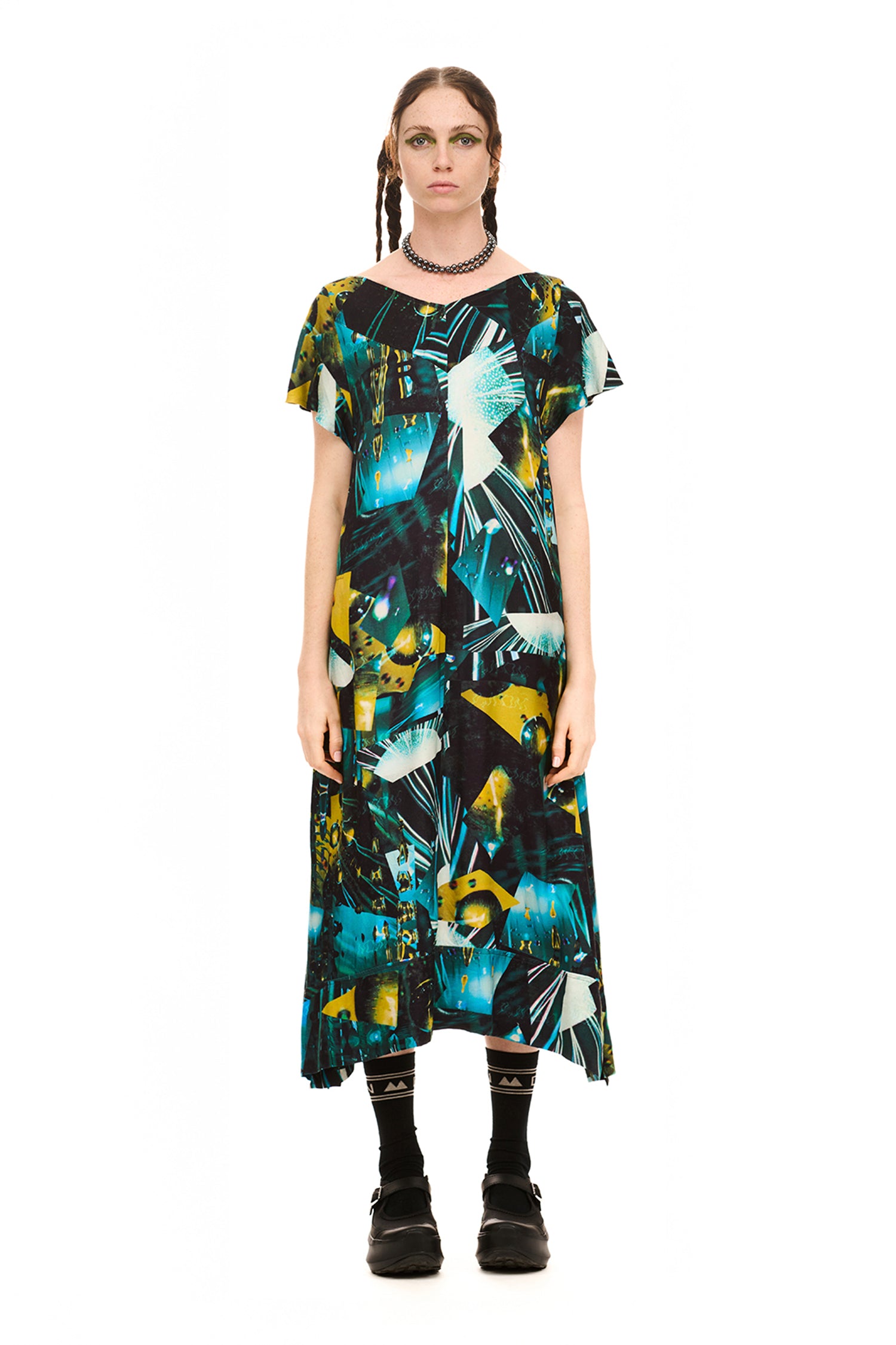 GEMINI DRESS IN SCIFI PRINT, SS26