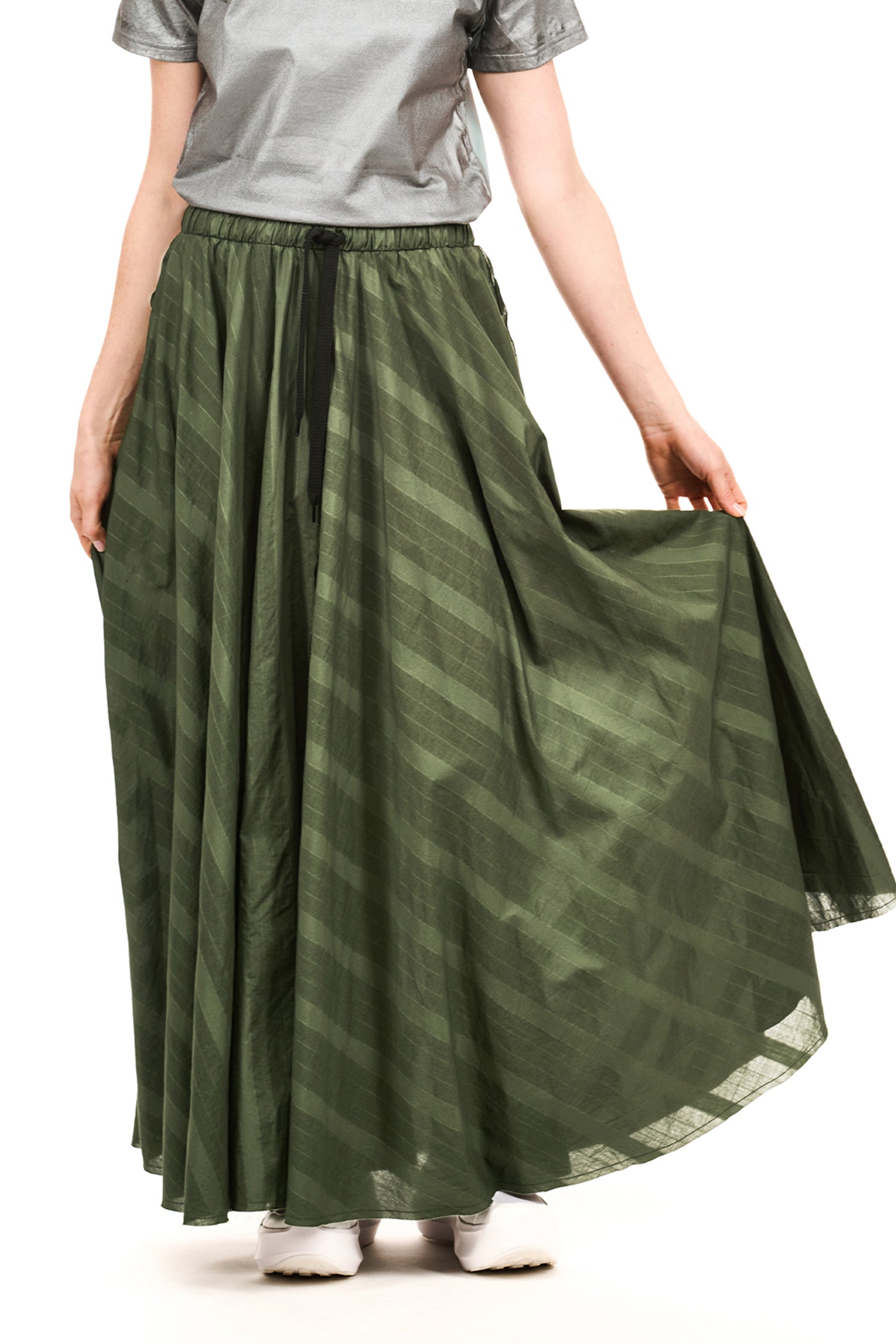 SAGA SKIRT IN GREEN OLIVE, SS26