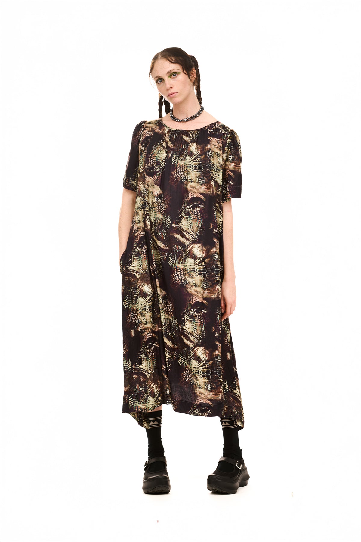 JANUS DRESS IN THREE SISTERS PRINT MIX, SS26