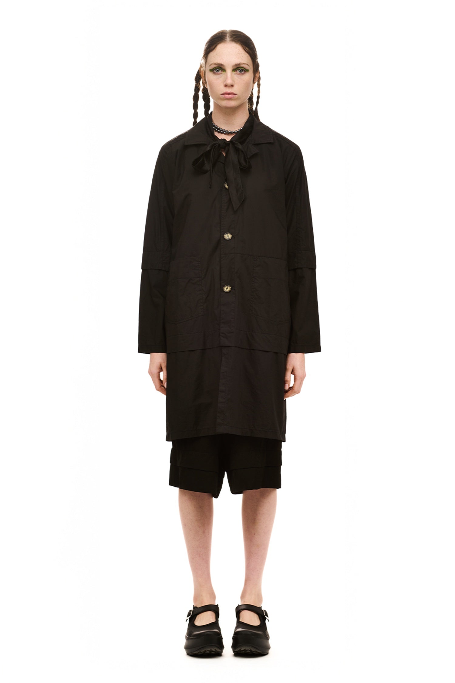MANUSCRIPT COAT IN BLACK, SS26