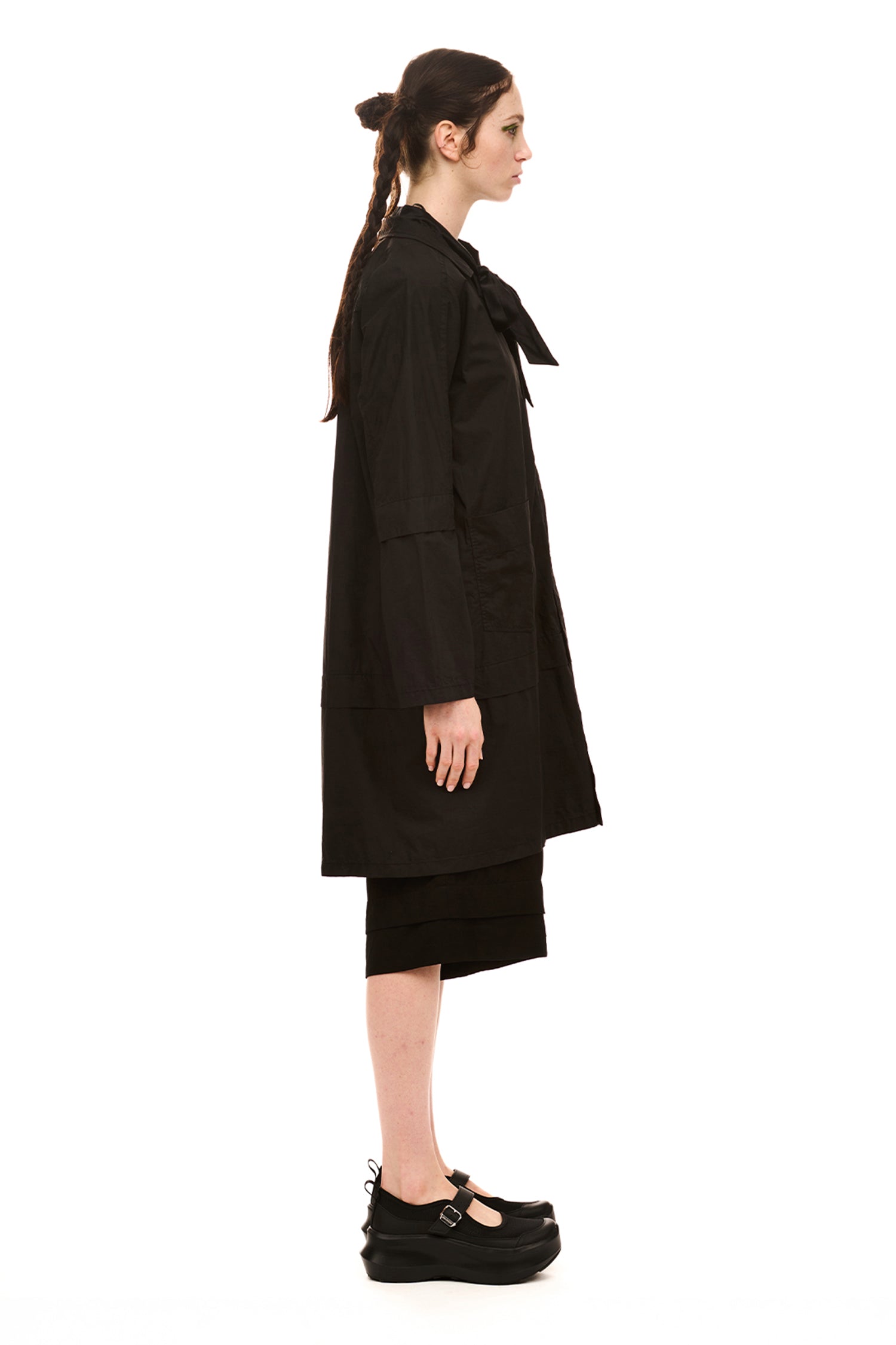 MANUSCRIPT COAT IN BLACK, SS26