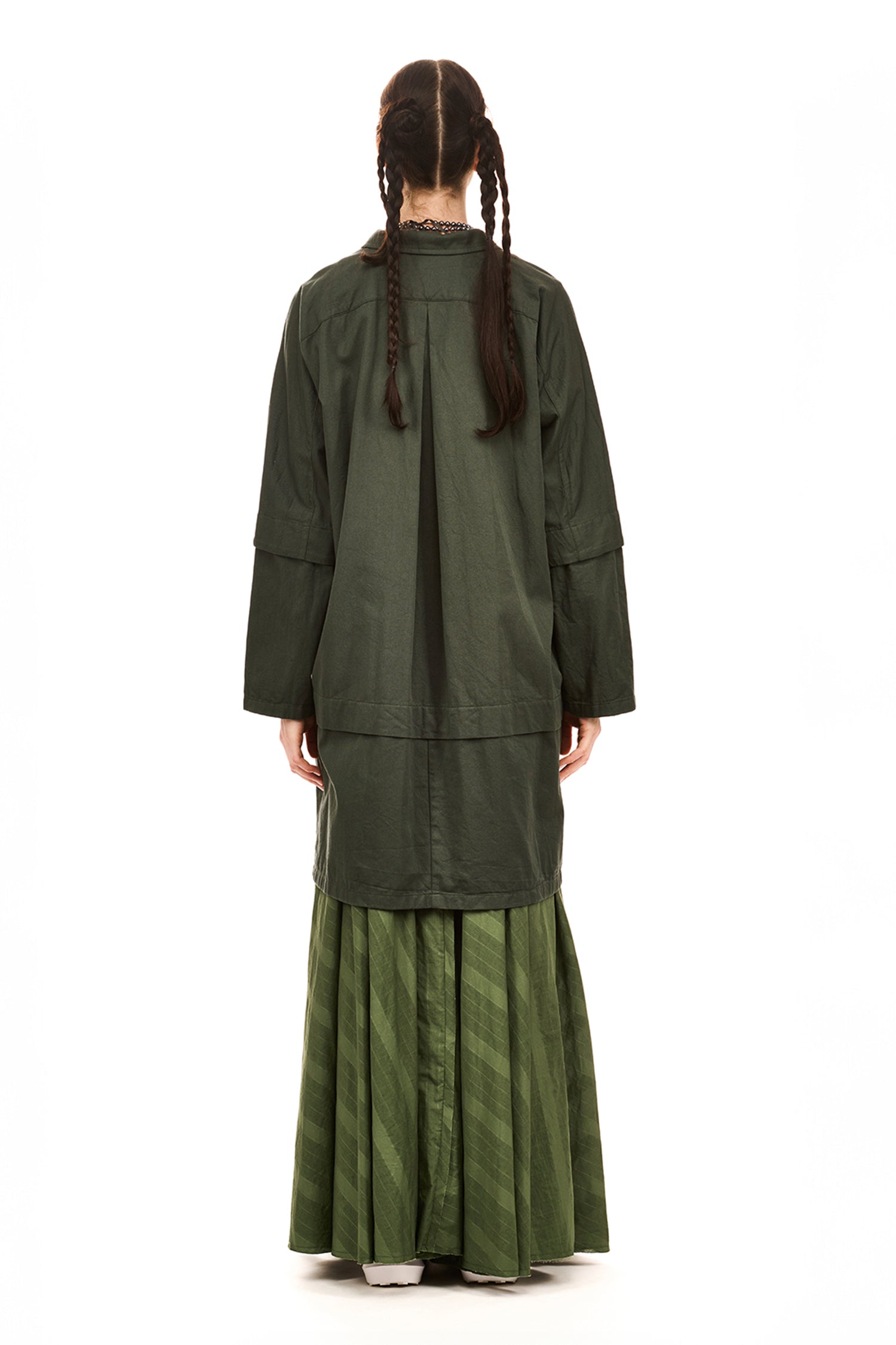 MANUSCRIPT COAT IN GREEN DAY, SS26