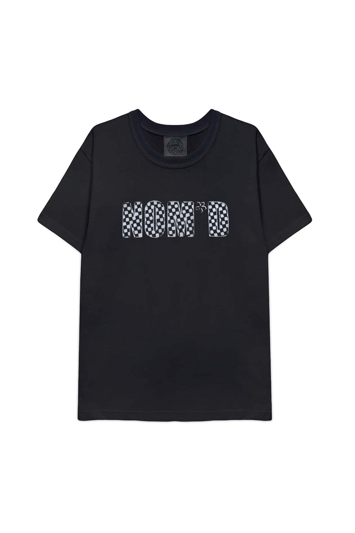 CHECKERBOARD TEE: WHITE PRINT ON BLACK, SS27