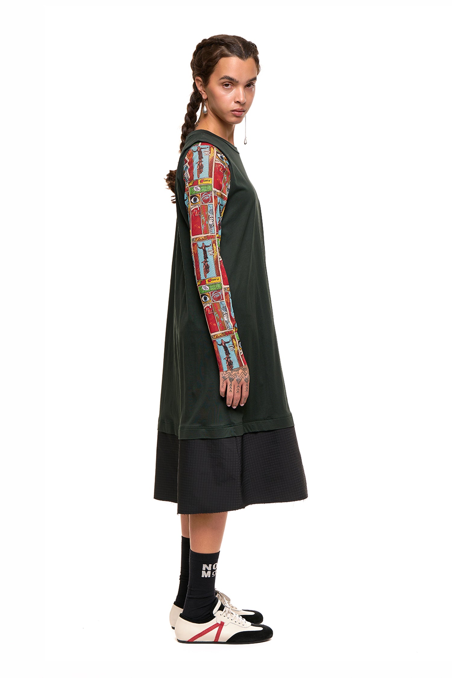 GRID LINE TANK DRESS IN OIL, SS27