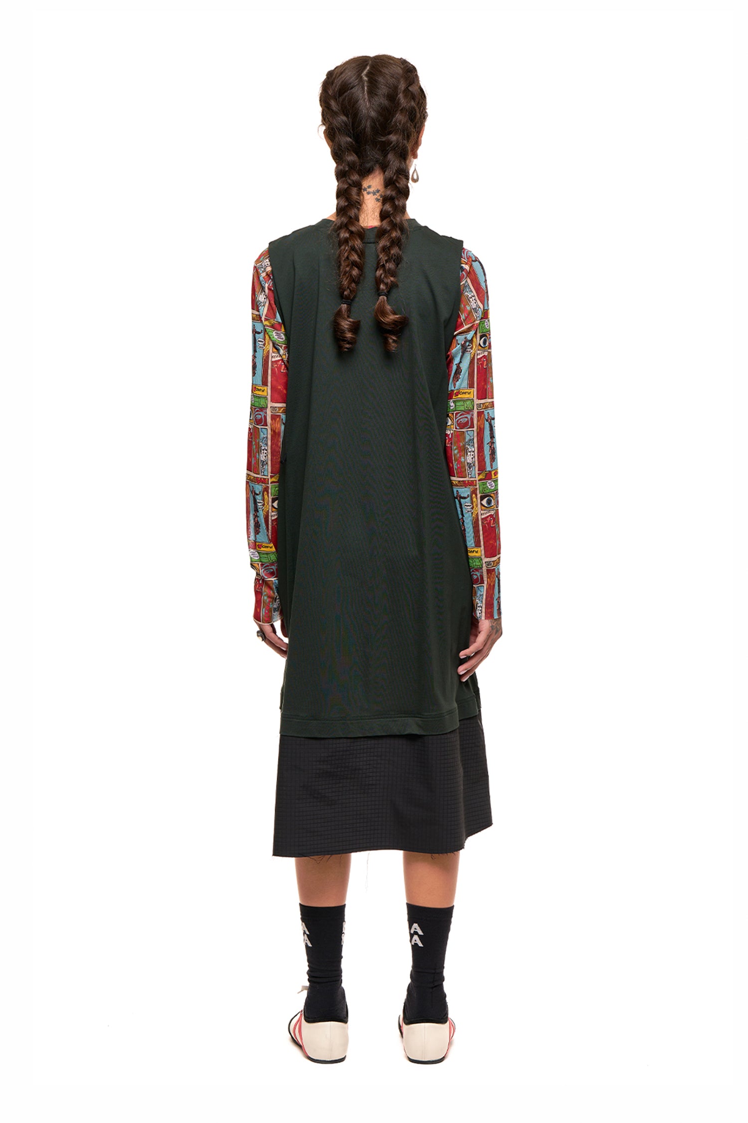 GRID LINE TANK DRESS IN OIL, SS27