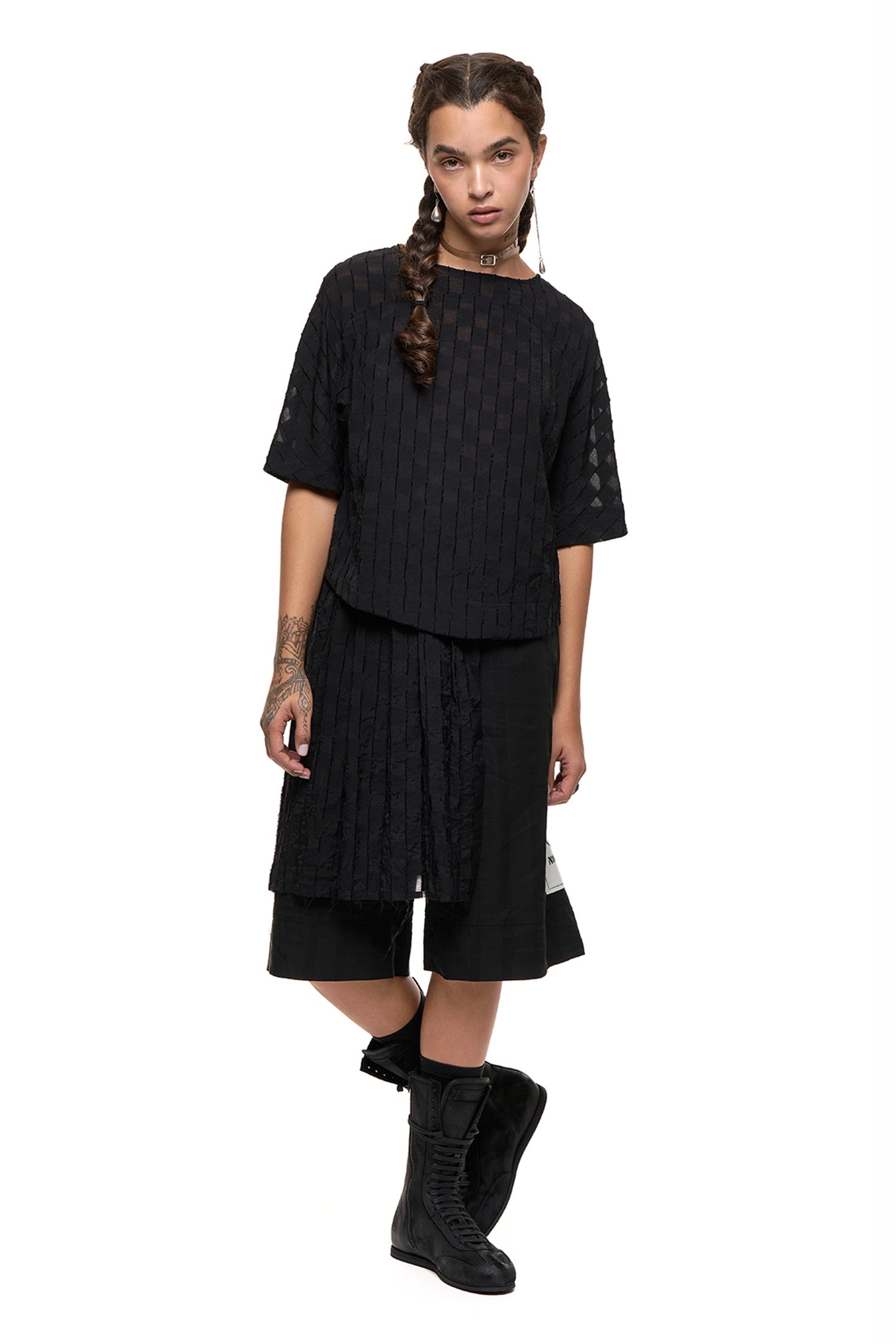 NEW DISCUS TOP IN BLACK CHECKERBOARD, SS27
