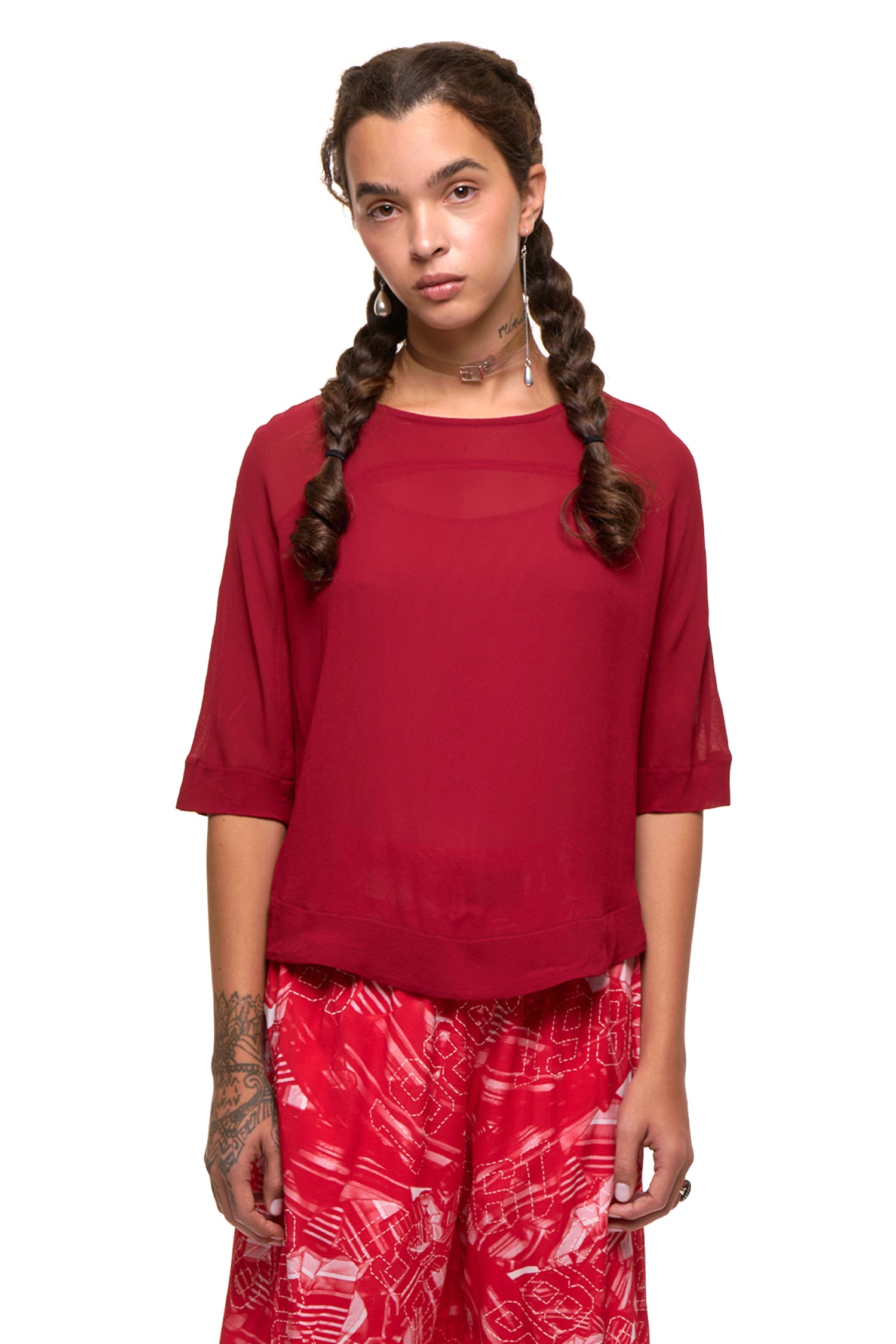 NEW DISCUS TOP IN DARK RED, SS27