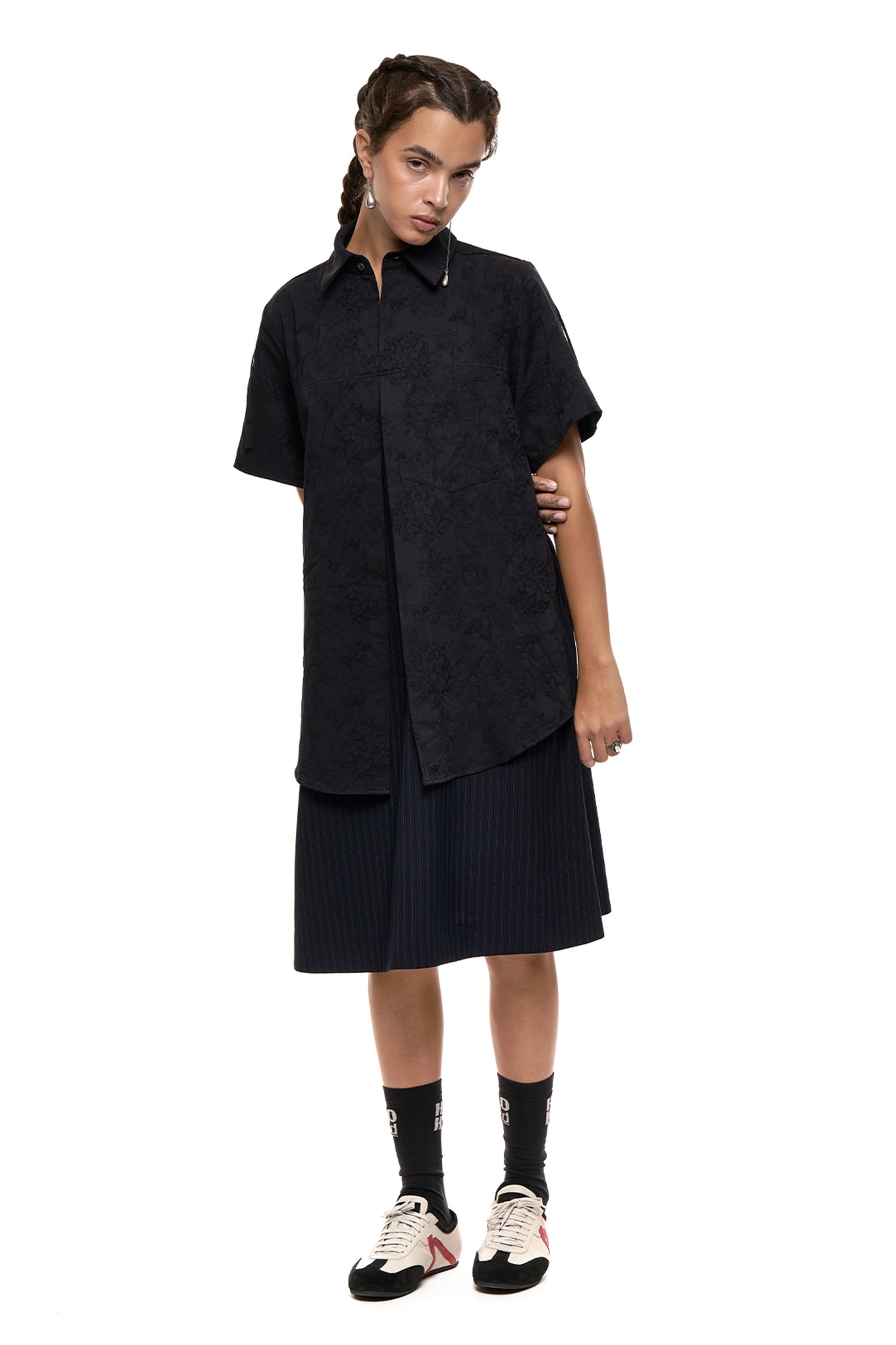 RALLY SHIRT DRESS IN BLACK, SS27