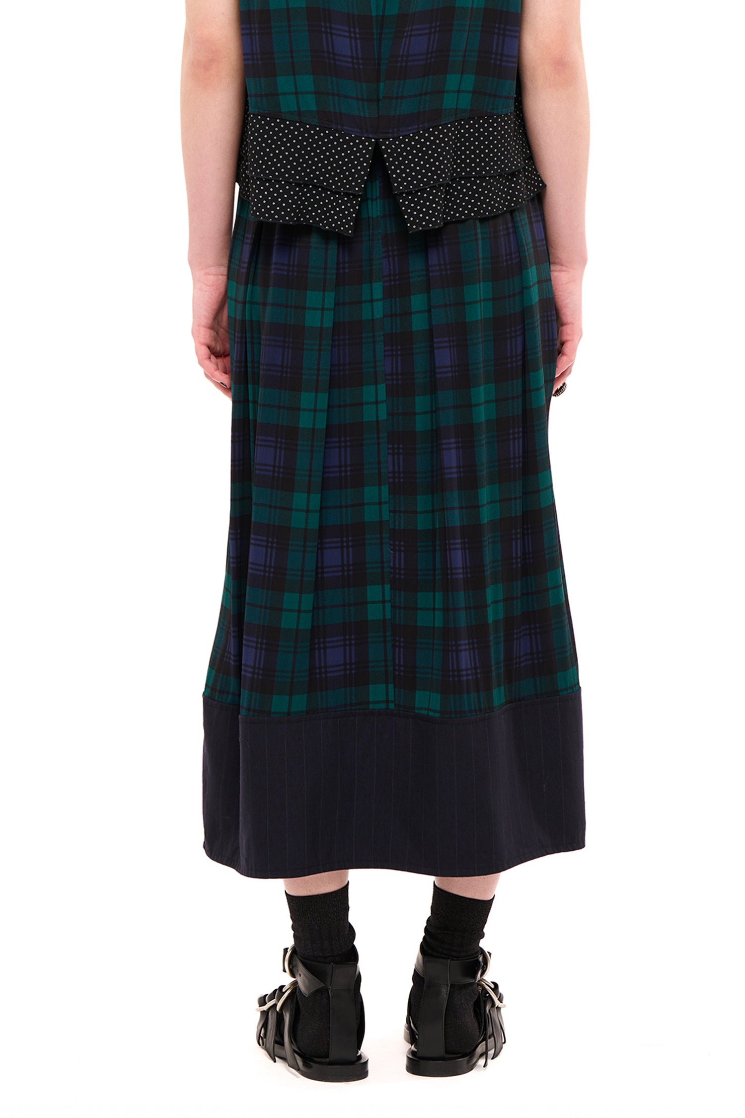 COMPILATION SKIRT IN BLACKWASH TARTAN, AW26