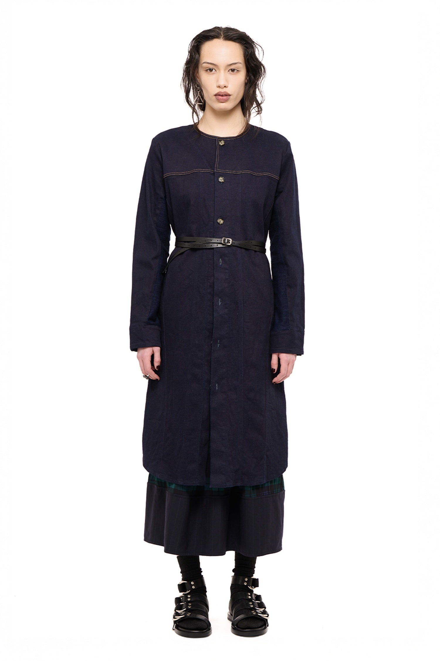 DENIM COAT DRESS IN INDIGO, AW26