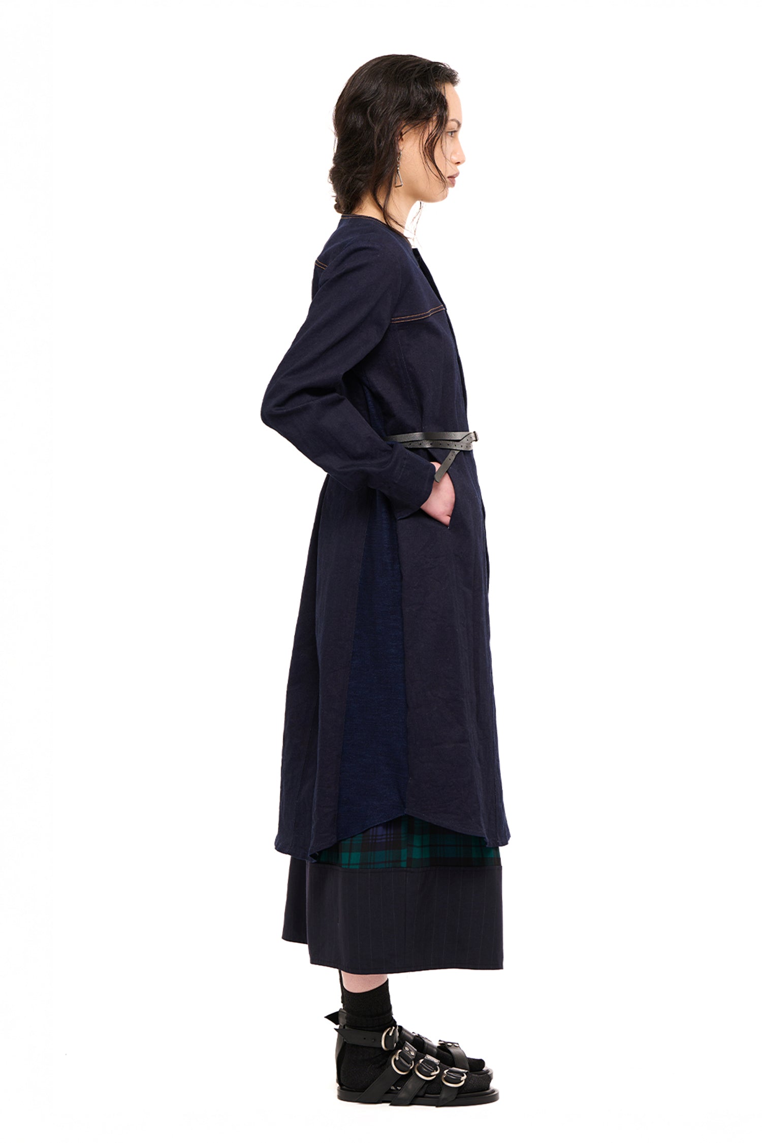 DENIM COAT DRESS IN INDIGO, AW26
