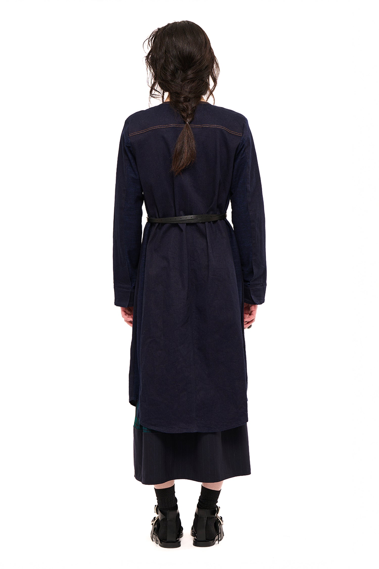 DENIM COAT DRESS IN INDIGO, AW26