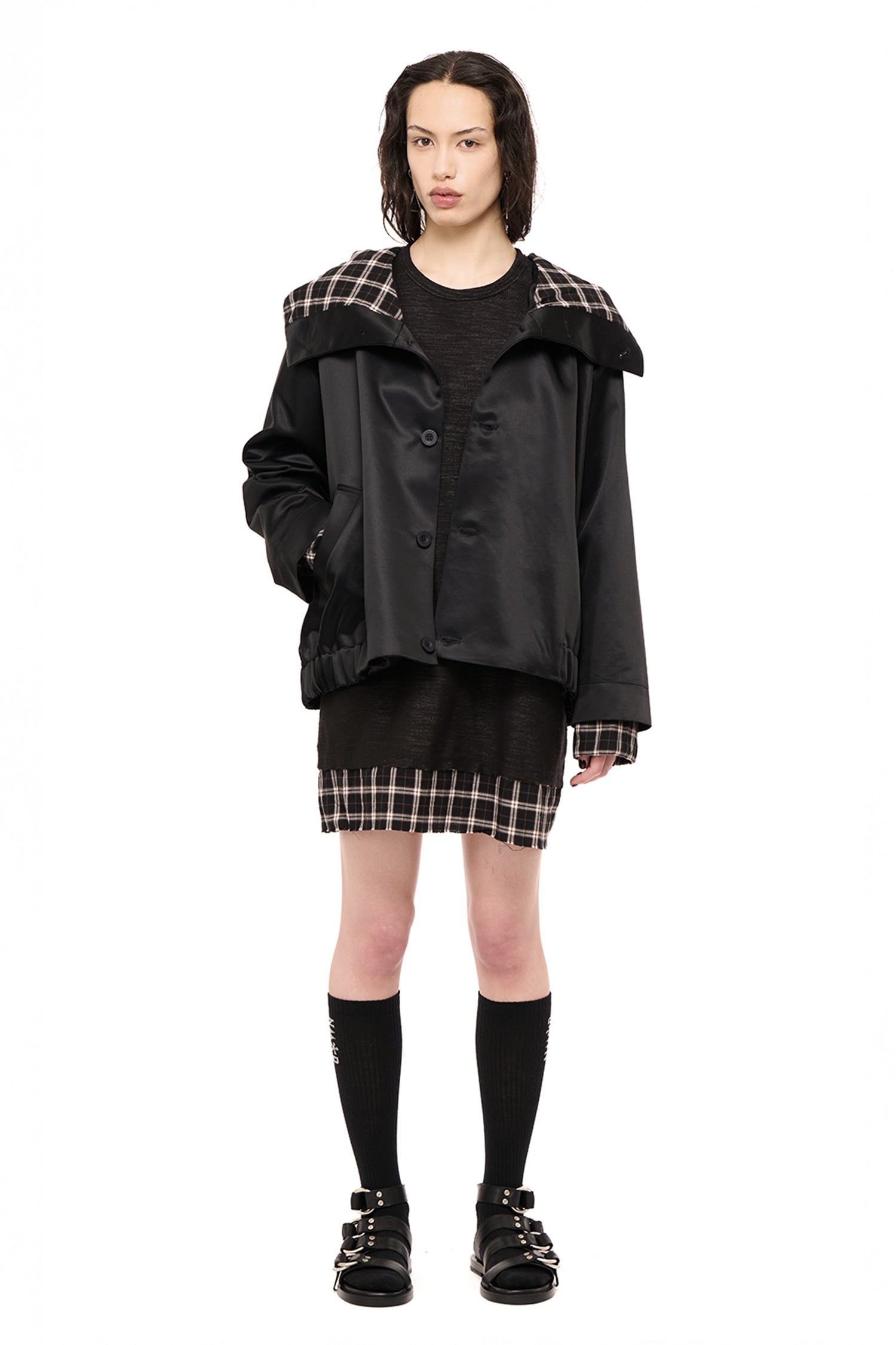 NEIGHBOURHOOD PARKA IN BLACK SATEEN, AW26