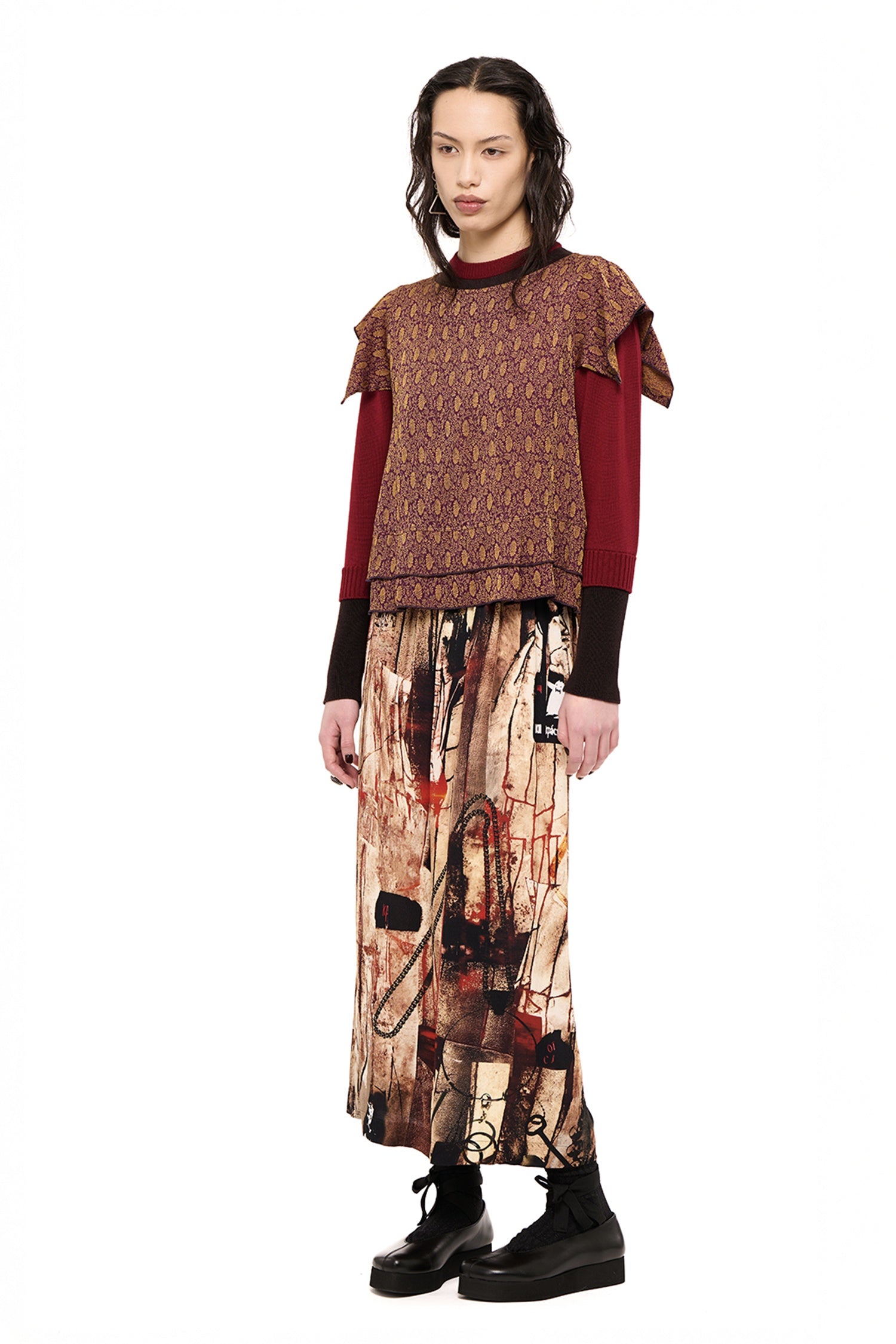 PARTY TOP IN GARNET, AW26