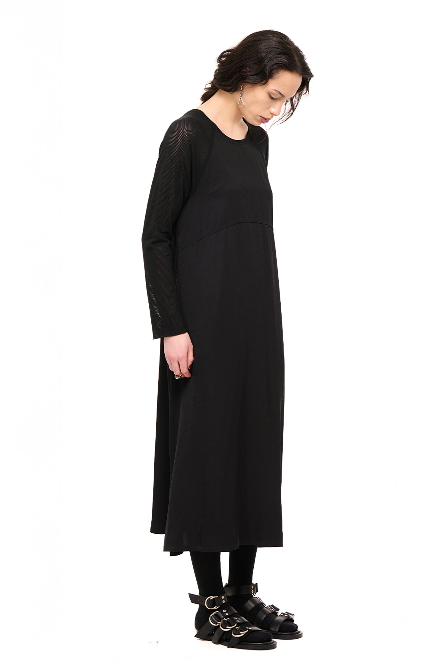 UNMIXED SLIP DRESS IN BLACK, AW26