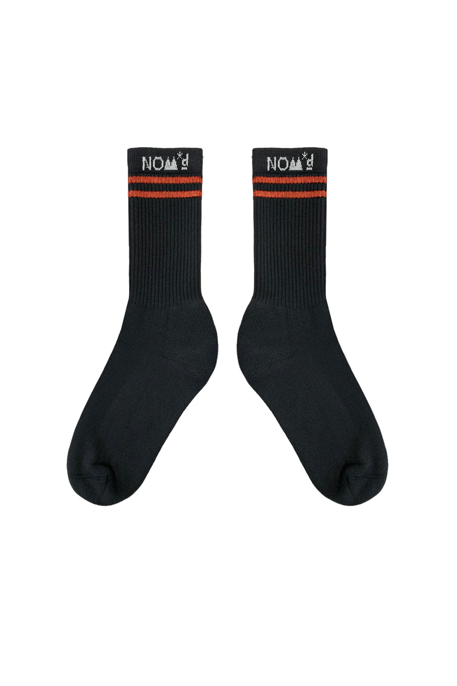 STRIPE SOCKS IN BLACK/ORANGE