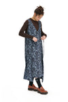 DETACHED PINAFORE IN ANAGLYPTA PRINT-BLUE, W25