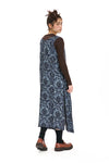 DETACHED PINAFORE IN ANAGLYPTA PRINT-BLUE, W25