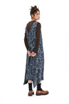 DETACHED PINAFORE IN ANAGLYPTA PRINT-BLUE, W25
