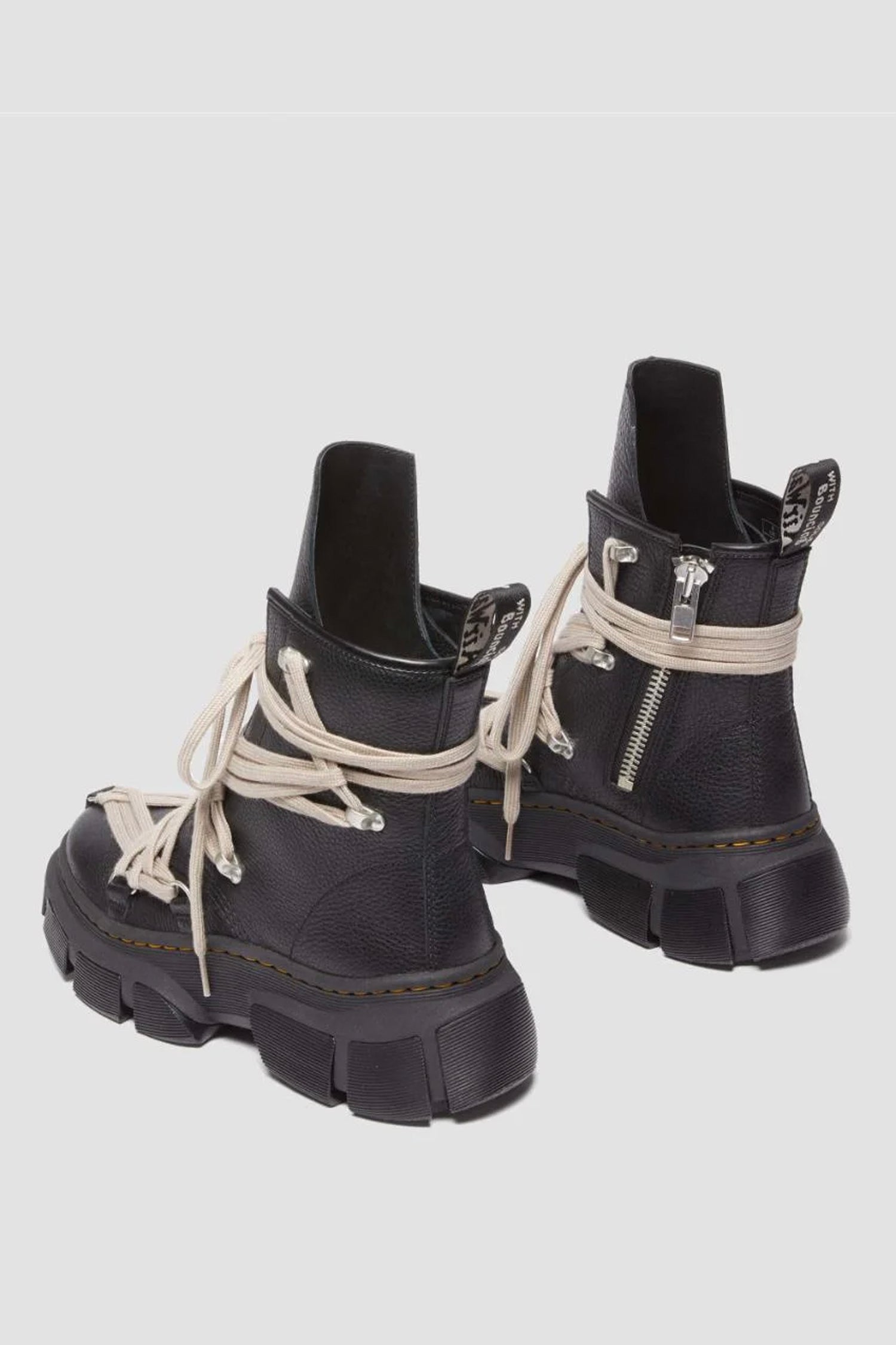 RICK OWENS X DR MARTENS MEGA LACE BOOT IN BLACK - Zambesi Store
