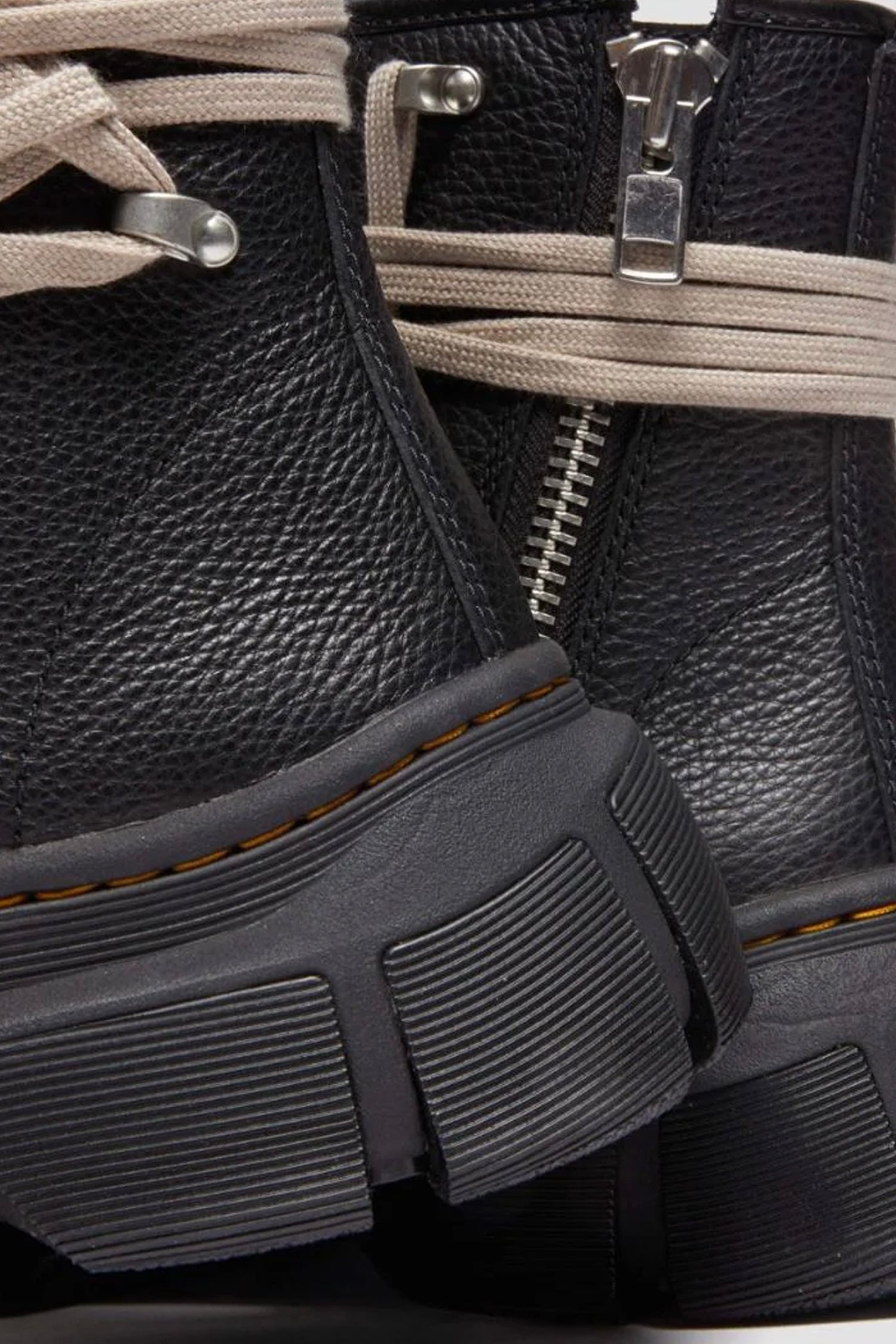 RICK OWENS X DR MARTENS MEGA LACE BOOT IN BLACK - Zambesi Store
