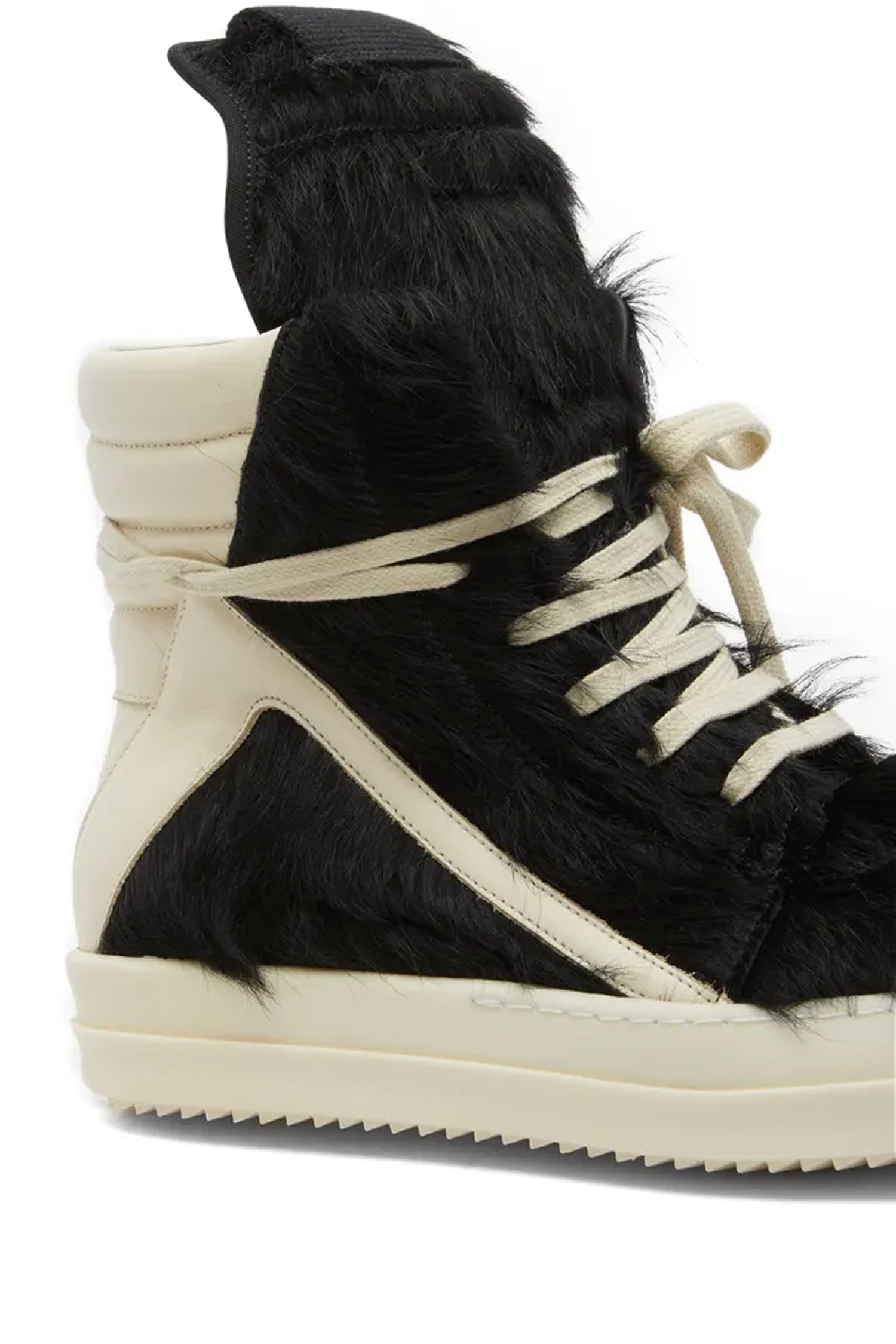 FUR LINED GEOBASKETS IN BLACK/MILK/MILK, SS24