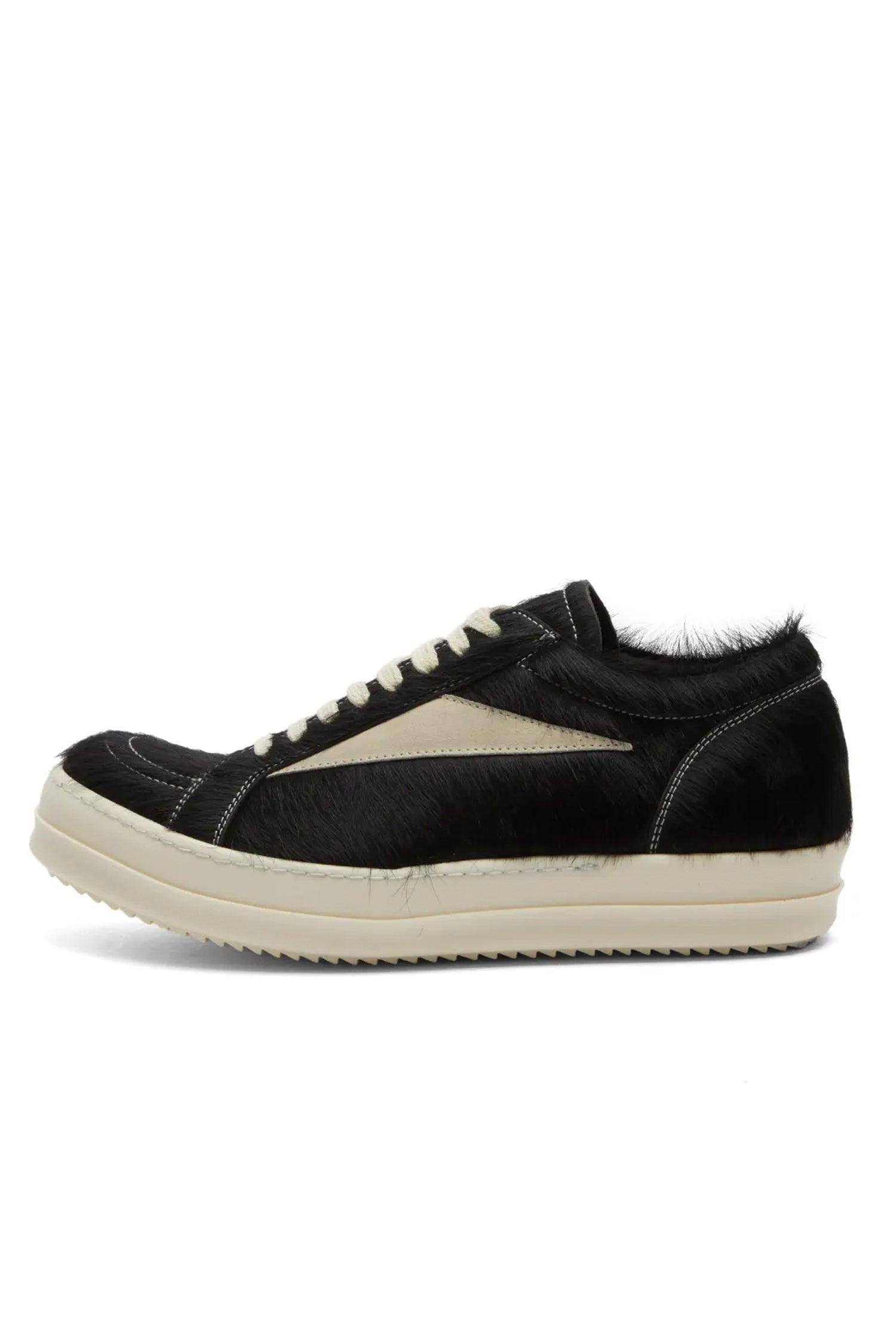 FUR LINED LIDO VINTAGE LOW-TOP SNEAKERS IN BLACK/BLACK/MILK, SS24