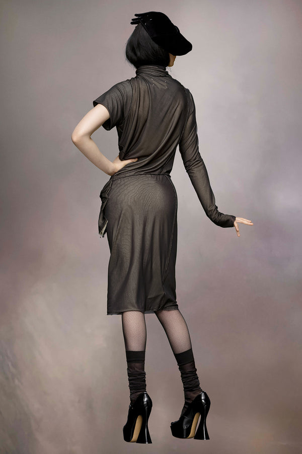 Your Destiny Ruched Asymmetrical Hem Dress Orange