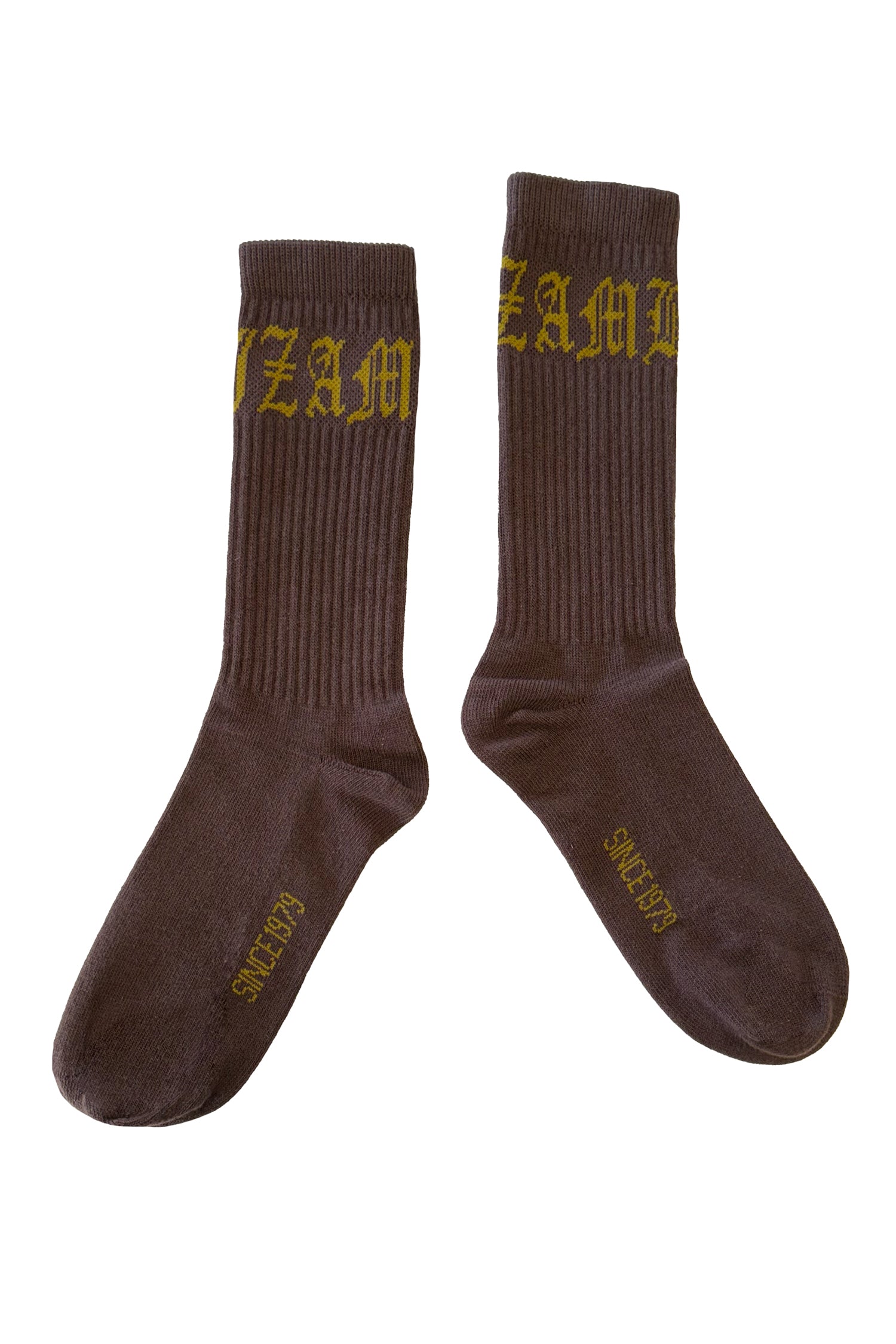 COTTON GOTHIC SOX IN BROWN/LEMONGRASS