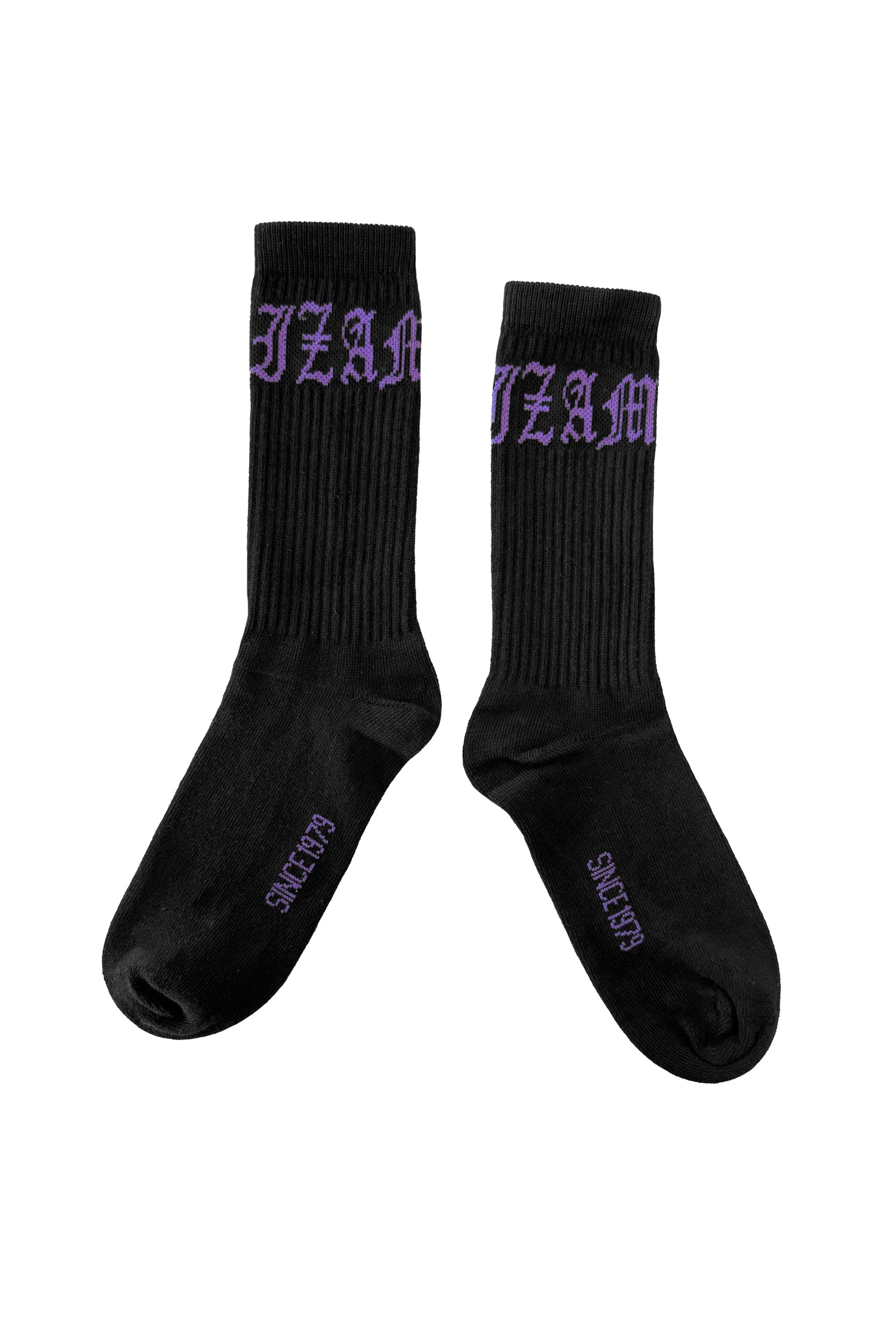 COTTON GOTHIC SOX IN BLACK/LILAC