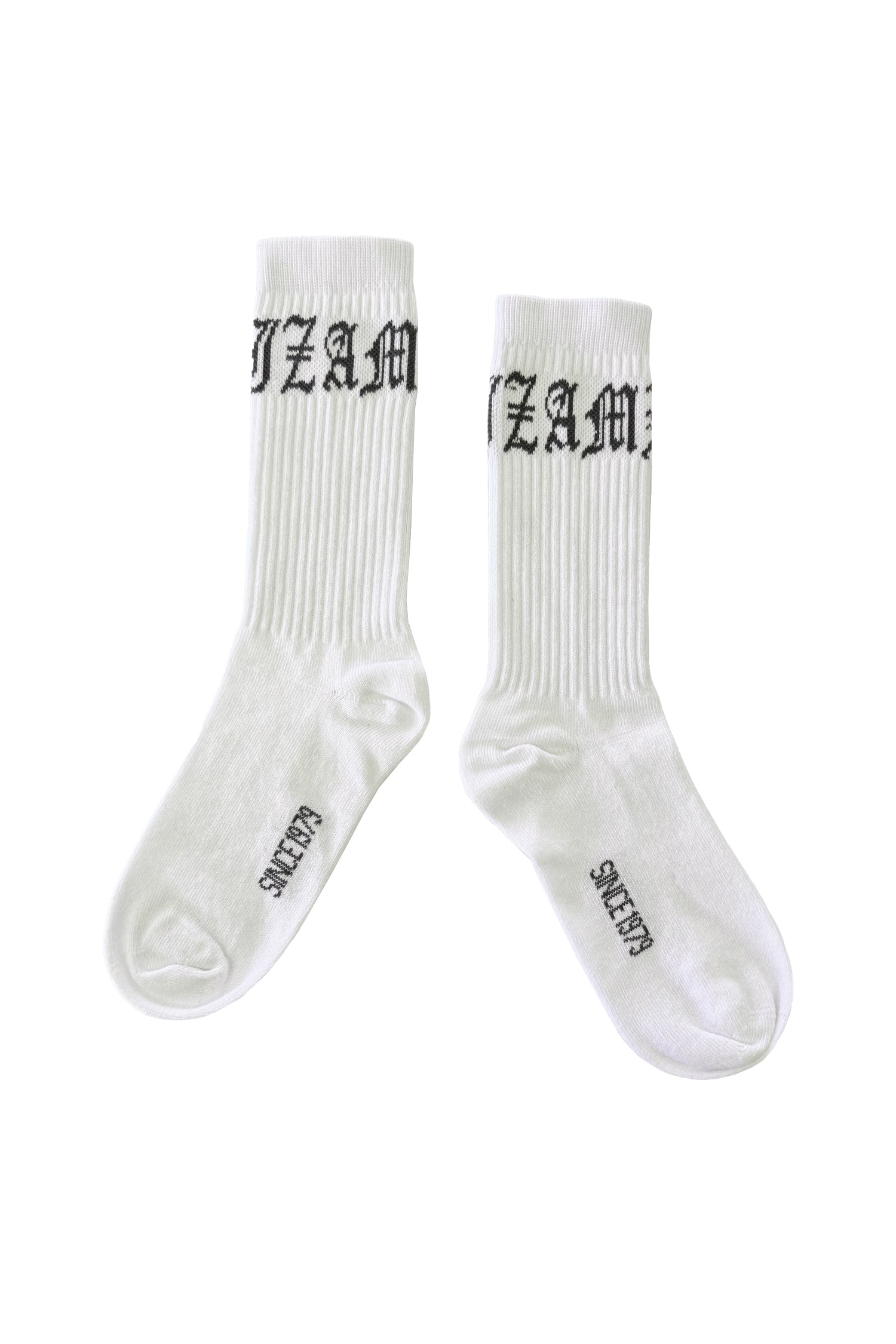 COTTON GOTHIC SOX IN WHITE/DARK GREY