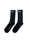 MERINO HEART SOX IN BLACK/BONE,W25