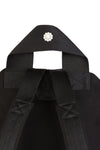 BOW FRONT BACKPACK W/ DAISY EMB IN BLACK/PEARL,SS23
