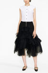 LAYERED RUFFLE LONG TUTU SKIRT IN BLACK, SS23