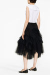 LAYERED RUFFLE LONG TUTU SKIRT IN BLACK, SS23