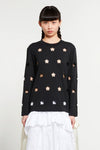 L/S FLOWER CUT-OUT T-SHIRT IN BLACK, SS23