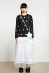 L/S FLOWER CUT-OUT T-SHIRT IN BLACK, SS23
