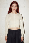 FITTED CROPPED CARDIGAN IN CREAM, AW23