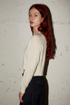 FITTED CROPPED CARDIGAN IN CREAM, AW23