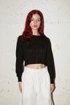 FITTED CROPPED CARDIGAN IN BLACK, AW23