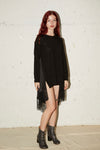 PATCHWORK LONG SLEEVE JUMPER IN BLACK/BLACK, AW23