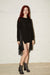 PATCHWORK LONG SLEEVE JUMPER IN BLACK/BLACK, AW23