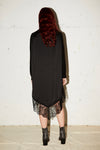 PATCHWORK LONG SLEEVE JUMPER IN BLACK/BLACK, AW23