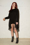 PATCHWORK LONG SLEEVE JUMPER IN BLACK/BLACK, AW23