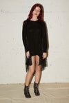 PATCHWORK LONG SLEEVE JUMPER IN BLACK/BLACK, AW23