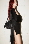 PATCHWORK LONG SLEEVE JUMPER IN BLACK/BLACK, AW23