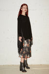 PLEATED SKIRT WITH SIDE BUTTON OPENING IN BLACK ROSE, AW23