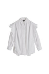 POINTED COLLAR SHIRT WITH TRIM IN WHITE/WHITE, AW23